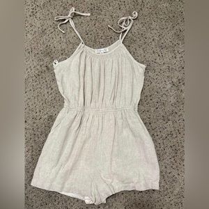 SHE + SKY Beige Tie Romper